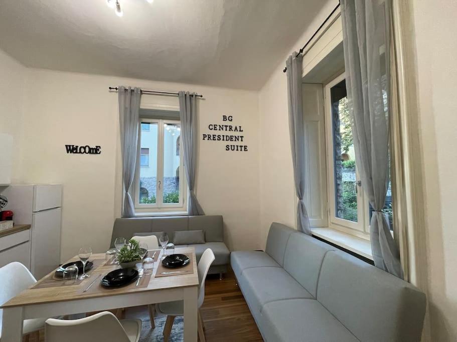 Bg Central President Suite Con Parcheggio - Vista Citta Alta Bergamo Kültér fotó